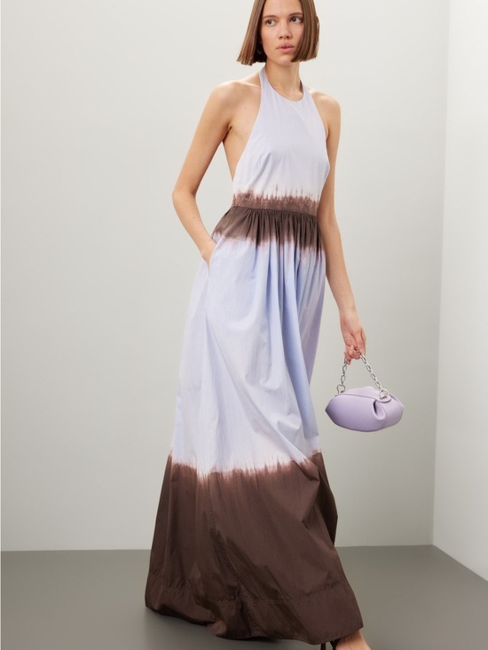A.L.C. Dresses & Skirts - A.L.C. Lilac and Brown Halter Tie-Dye Maxi Dress
